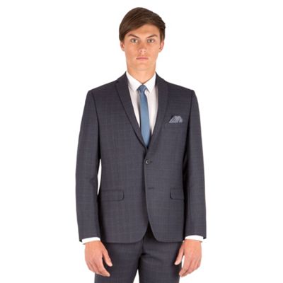Red Herring Grey jaspe check slim fit 2 button suit jacket
